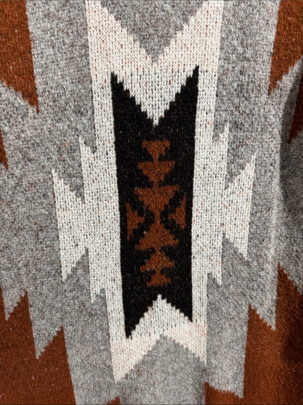 Cozy Cinnamon Aztec Open-Front Cardigan Sweater - Picture 4 of 4